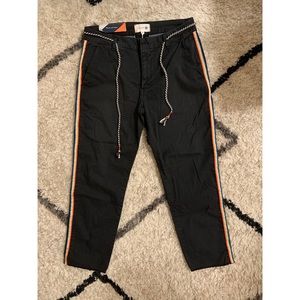 Sundry Rainbow Navy Cropped Trousers & Rope Belt